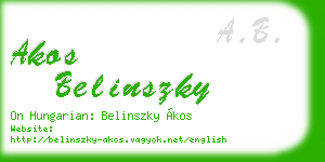 akos belinszky business card