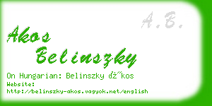 akos belinszky business card